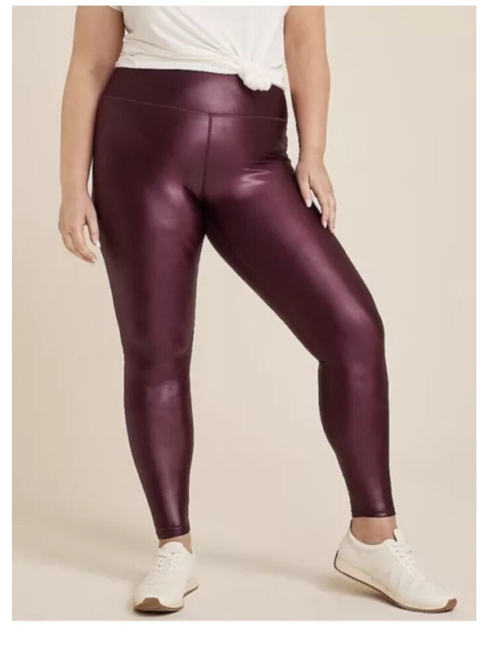 Women’s Plus Size Liquid Shine High Rise Leggings Size 1x NWT Bordeaux Wine